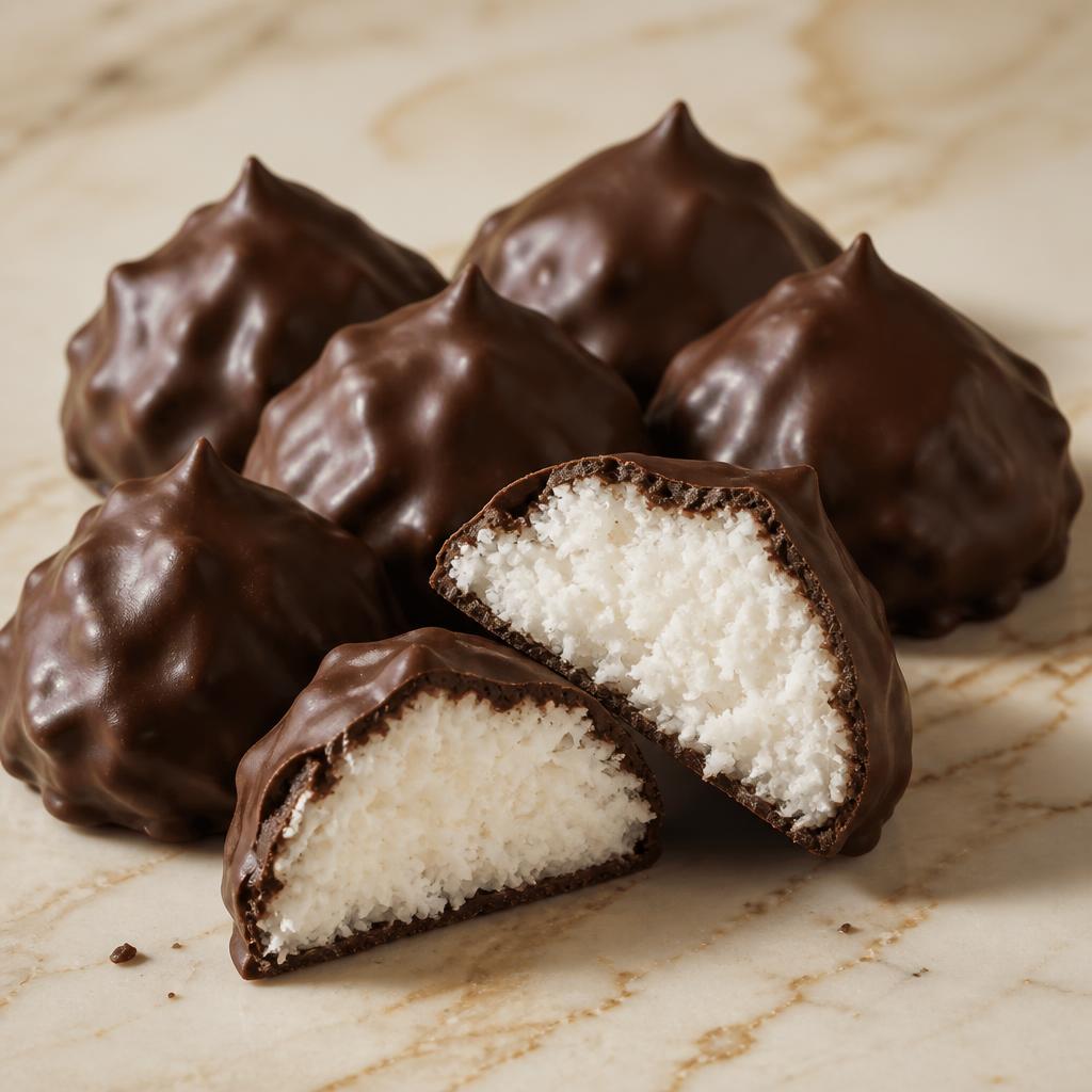 Chocolate Covered Coconut Macaroons