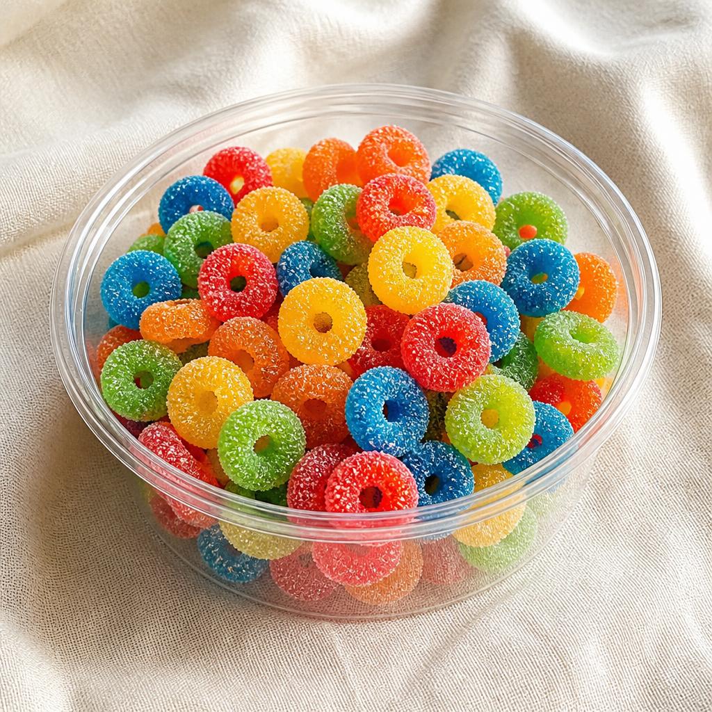 Assorted Color Sour Mini Gummy Rings