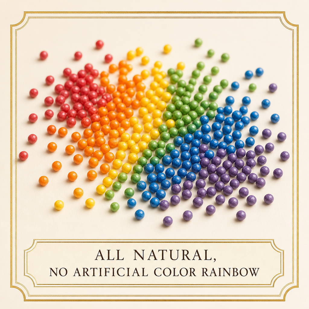 All Natural, No Artificial Color Rainbow Nonpareils